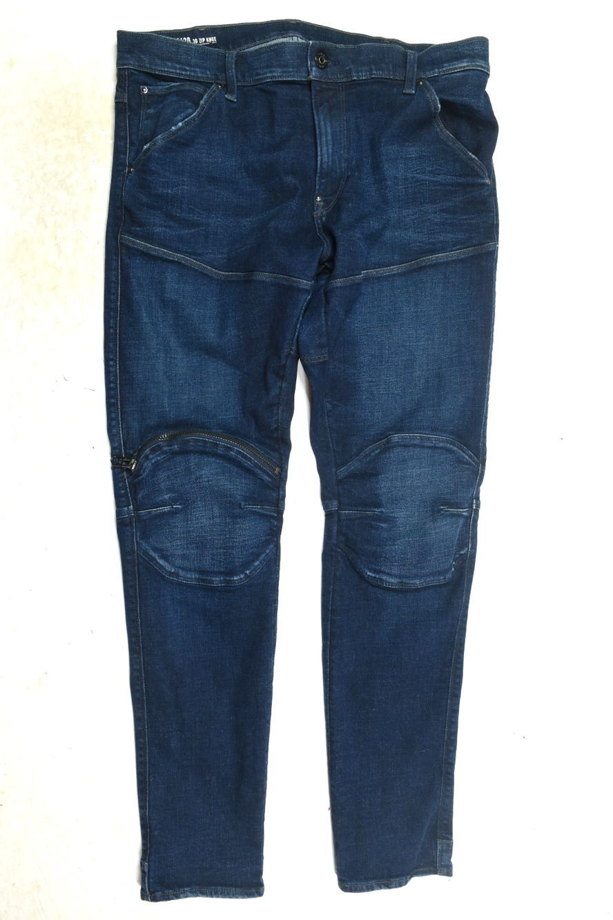 G-Star 3D Zip Knee Skinny 5620 Jeans Mens 36x32 Blue Cotton Stretch Denim